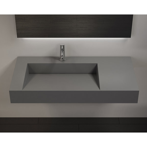 Badeloft 19.6'' Matte Grey Polymarble Rectangular Wall Mount Bathroom